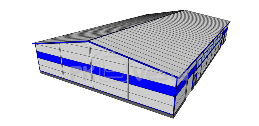 ПК «Веста» объявляет о завершении монтажа стального облегченного каркаса склада/офиса 24Шх40Дх5.2В из ЛСТК в г Тула, Россия