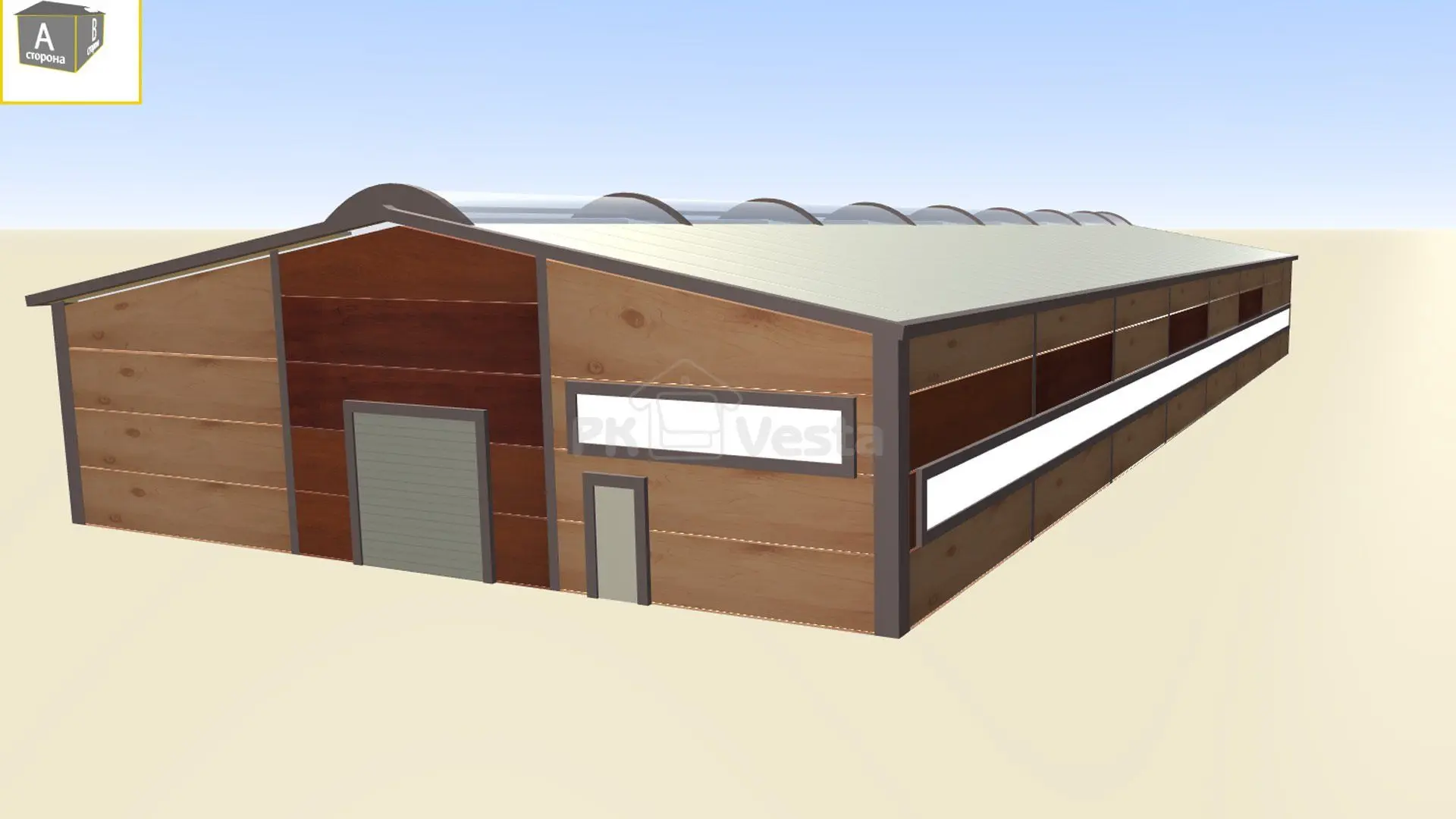 ПК Веста объявляет заказ быстровозводимого склада 18 х 45.5 х 5.4 с необычным дизайном в г. Москва, Россия