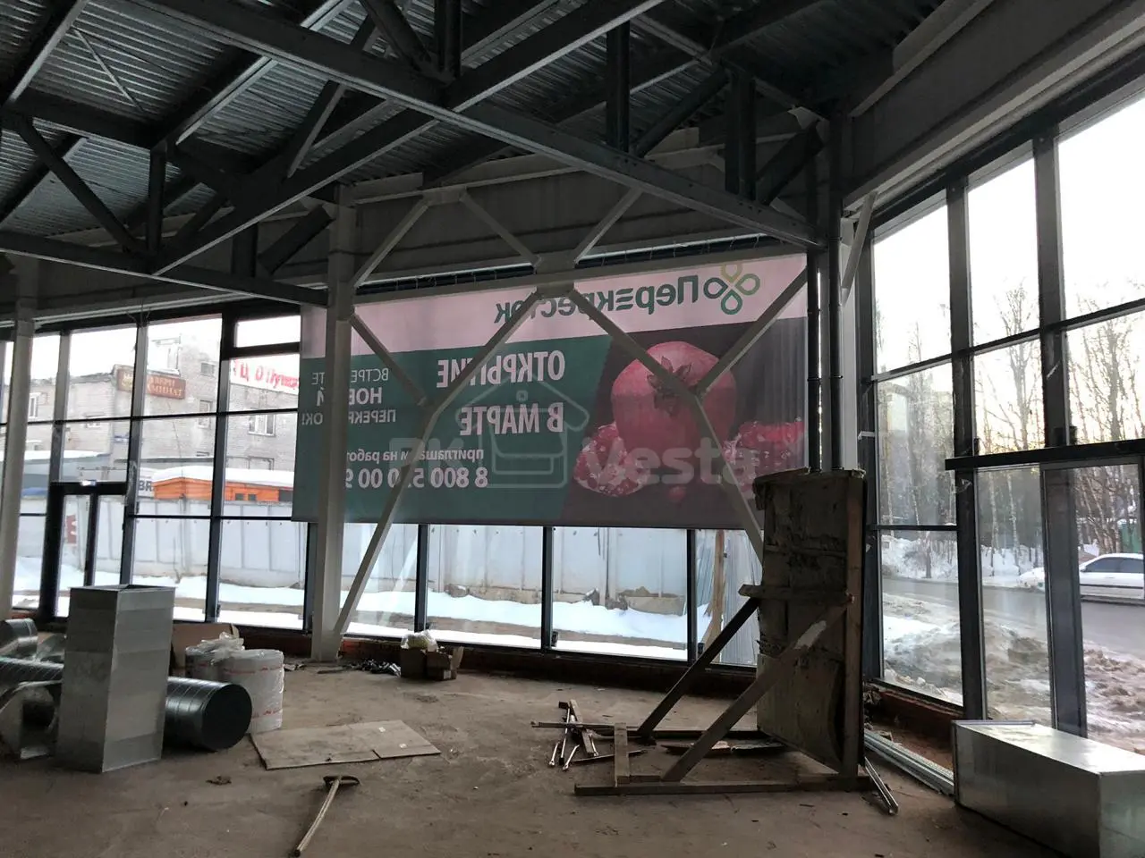 ПК «Веста» объявляет о завершение строительства быстровозводимого магазина 27 х 62 х 7.2 ПЯТЕРОЧКА в г. Пушкино, Россия