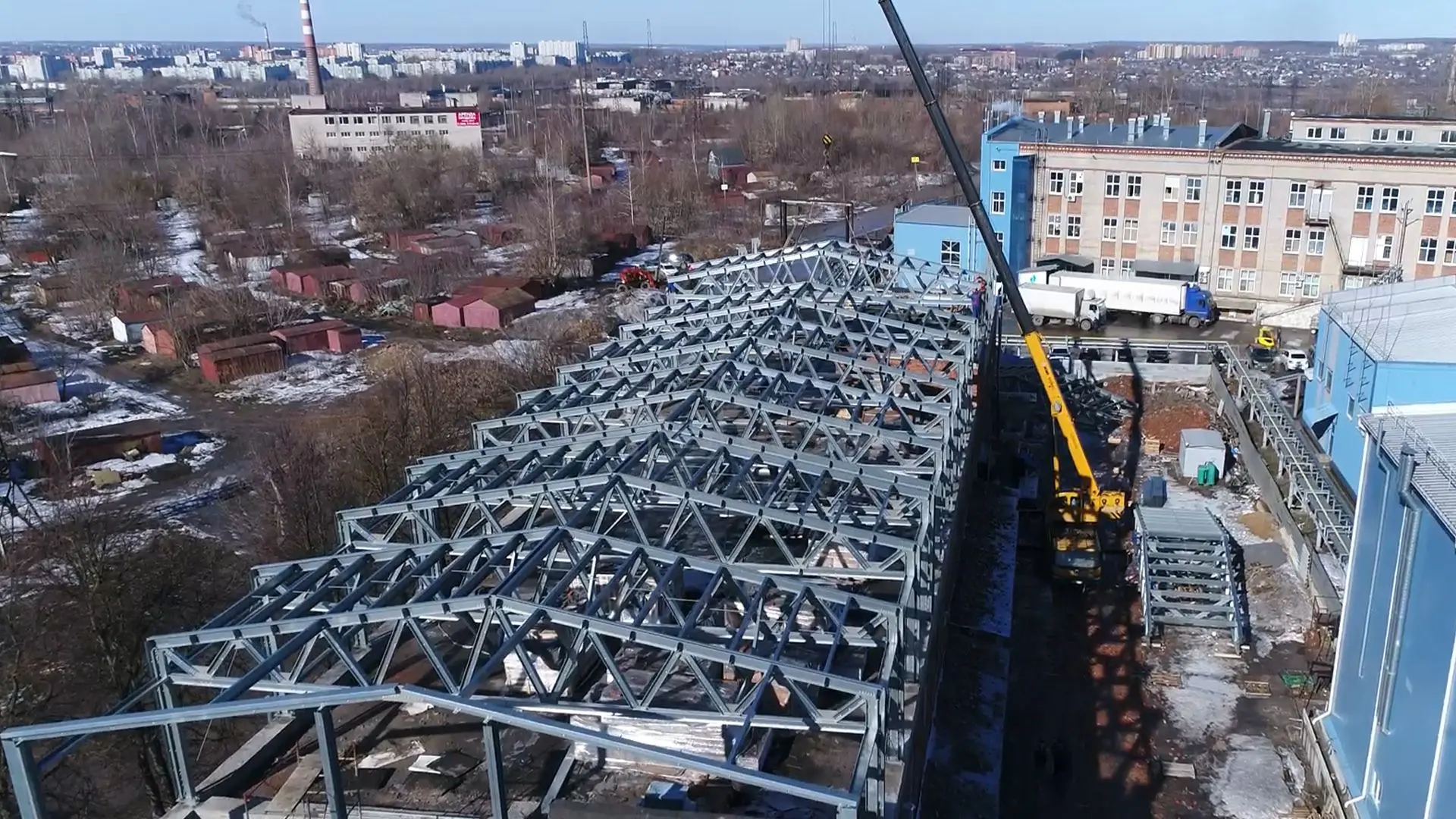 ПК «Веста» объявляет о начале монтажа быстровозводимой надстройки 15 х 70 х 3.3 из ЛСТК для третьего этажа старого здания под техническую зону, склады и офисы в г. Тула, Россия