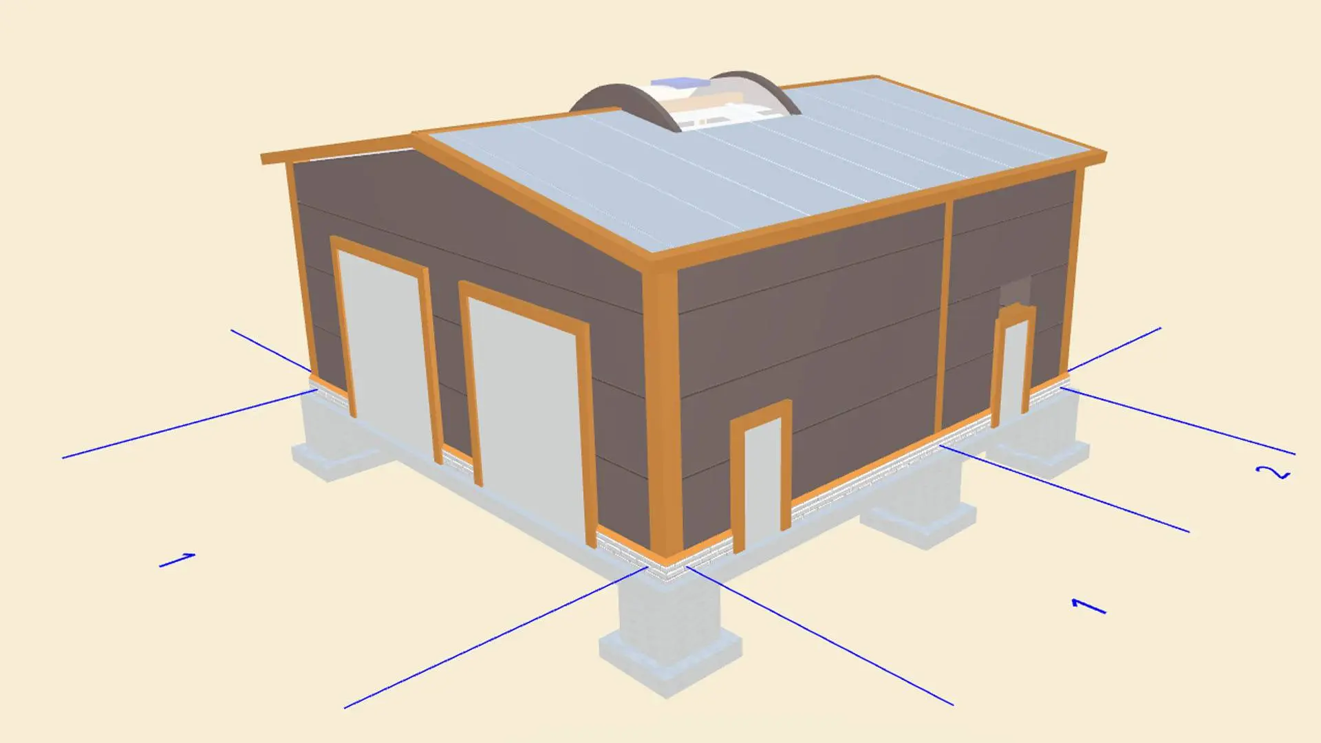 162. Быстровозводимое СТО 10х10х4 (автомастерская) из ЛСТК в г. Дзержинский, МО, Россия