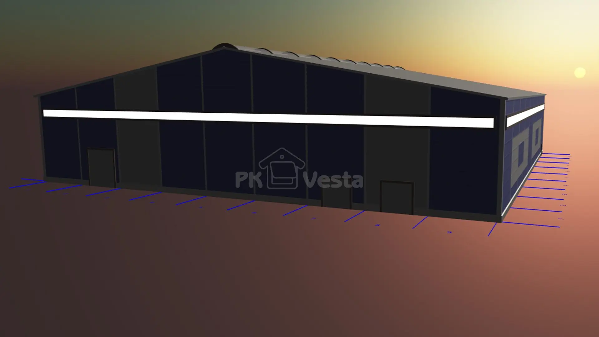 ПК «Веста» объявляет о заказе быстровозводимого склада и перерабатывающего центра 54 х 54 х 10.2 по изготовлению концентрированных соков около г. Липецк, Россия