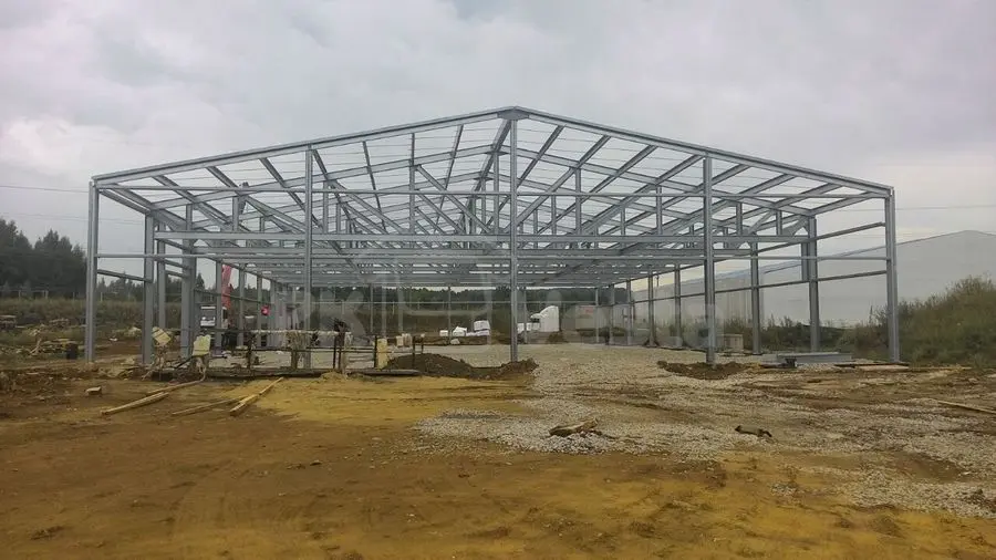 ПК «Веста» объявляет о завершении монтажа стального облегченного каркаса склада/офиса 24Шх40Дх5.2В из ЛСТК в г Тула, Россия