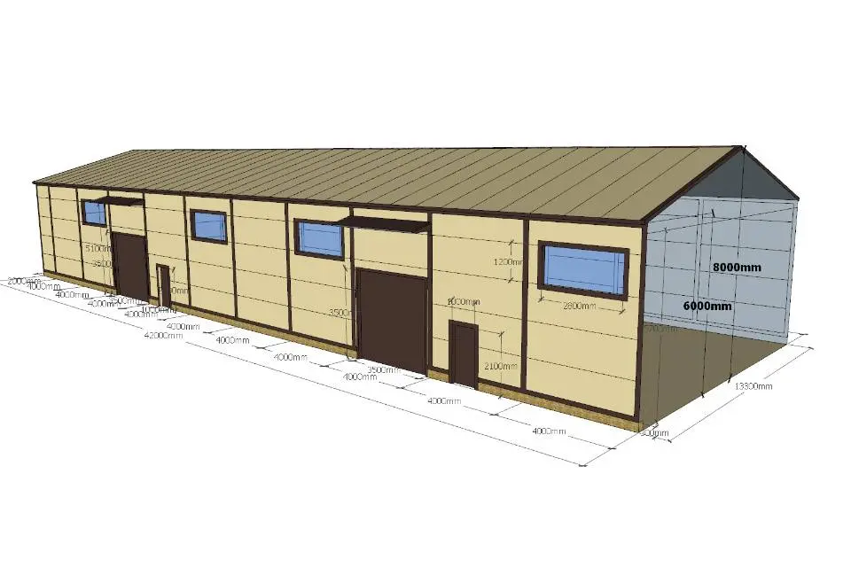 Завод ПК Веста объявляет о заказе быстровозводимого склада/производства 13.3х42х6 для изготовления обоев в г. Тула, Россия