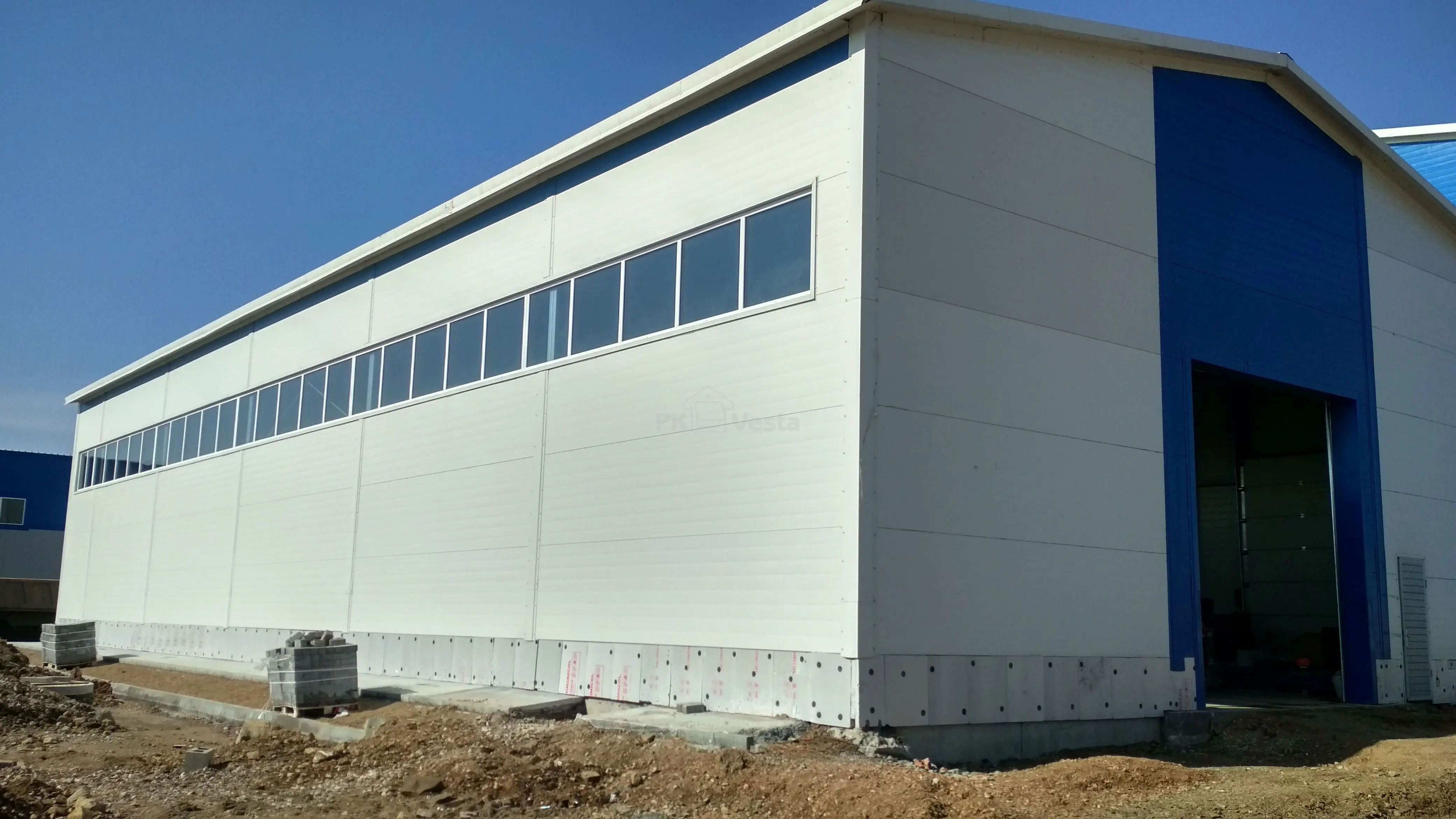 ПК Веста объявляет о завершение монтажа быстровозводимого промышленного комплекса/Складов 42Ш х 48Д х 11В по изготовлению дорожной плитки в г. Астана, Казахстан