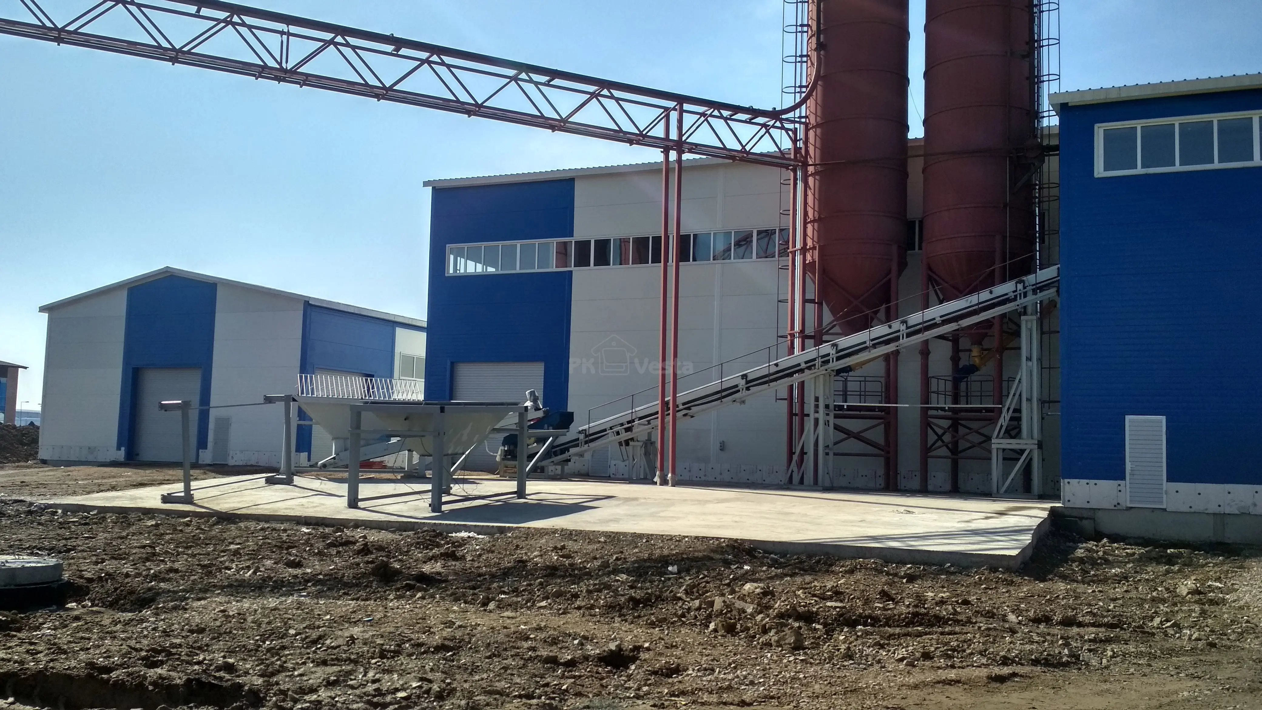 ПК Веста объявляет о завершение монтажа быстровозводимого промышленного комплекса/Складов 42Ш х 48Д х 11В по изготовлению дорожной плитки в г. Астана, Казахстан