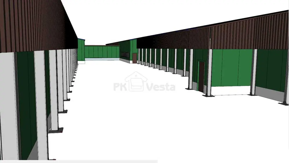 ПК Веста объявляет о заказе стальных конструкций для птицеводческого комплекса из 4 зданий 15Ш х 115Д х 3В из ЛСТК в Тульской области, Россия