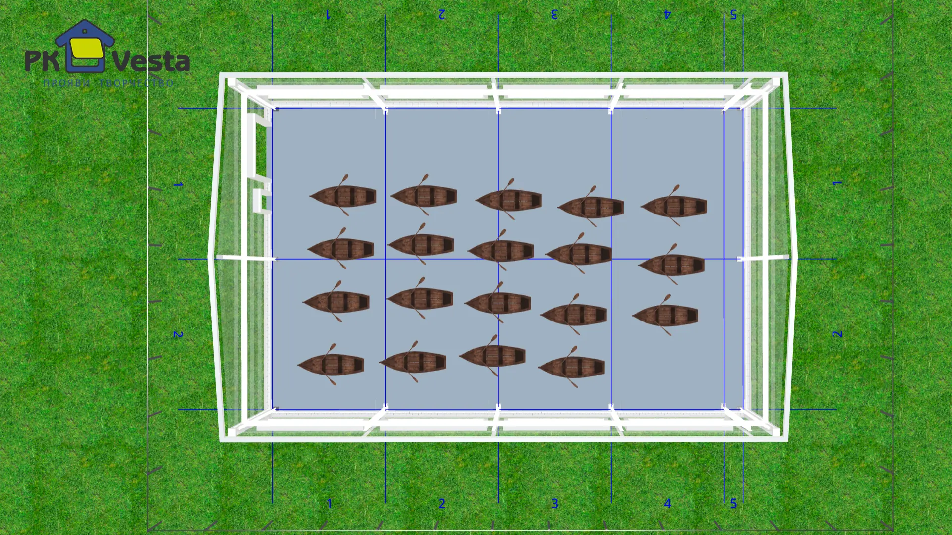 Завод ПК Веста объявляет о заказе быстровозводимого ангара 16Ш х 26Д х 4.7В из ЛСТК для хранения лодок в г Балашихе, Россия