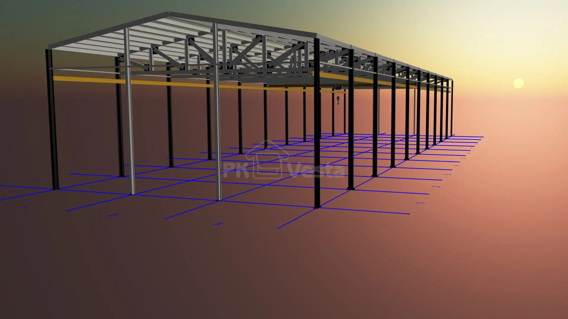 ПК Веста объявляет о заказе легких металлоконструкций для быстровозводимого цеха 18Ш х 60Д х 8.9В по ремонту оборудования для нефтяных скважин в г. Нефтеюганск, Россия