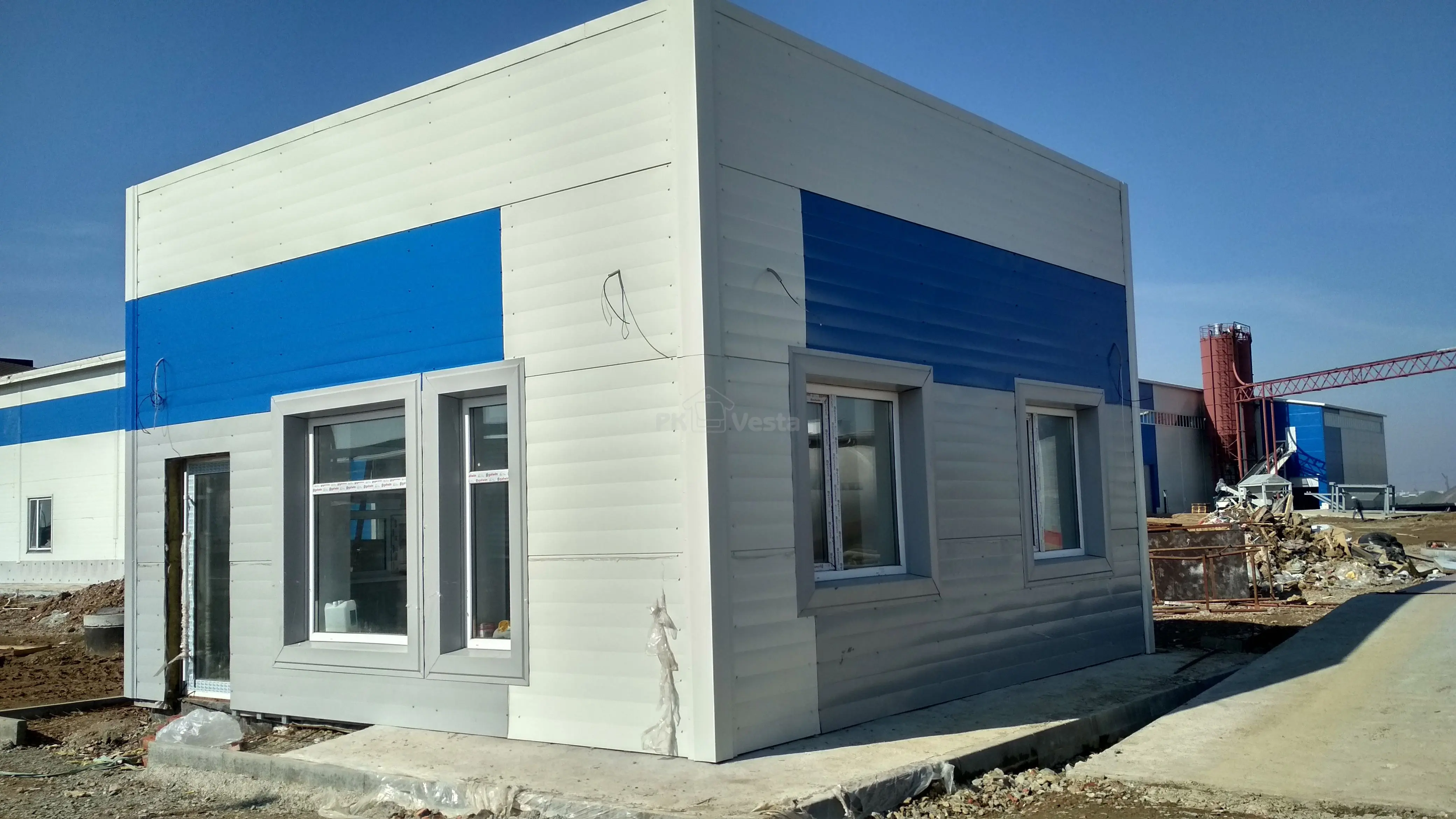 ПК Веста объявляет о завершение монтажа быстровозводимого промышленного комплекса/Складов 42Ш х 48Д х 11В по изготовлению дорожной плитки в г. Астана, Казахстан