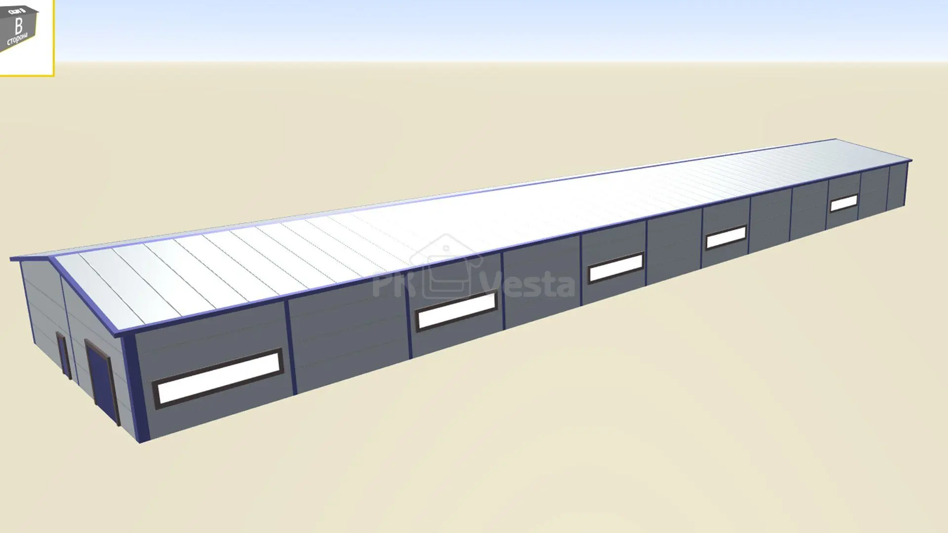 ПК Веста объявляет о заказе быстровозводимой мансарды 15.8 х 70 х 3.3 из ЛСТК для фарм фабрики в г. Тула, Россия