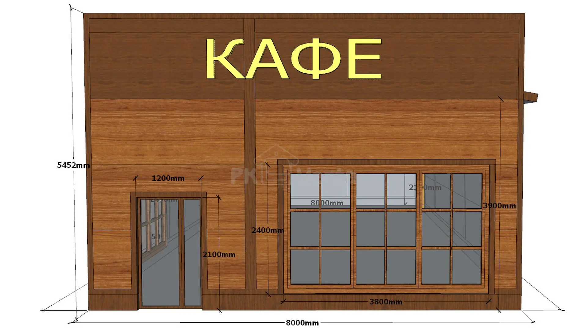 ПК «Веста» объявляет о заказе быстровозводимого кафе 8 х 15 х 5.4 из ЛСТК в г. Элиста, Россия