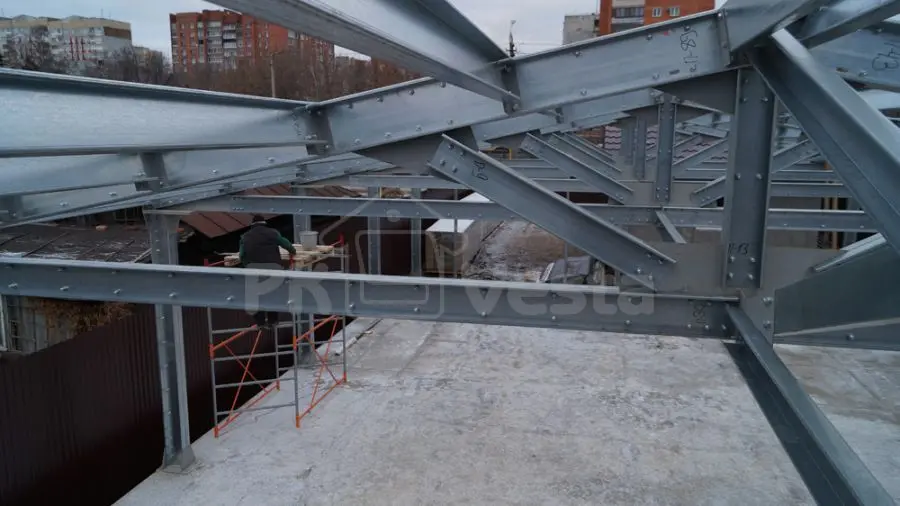 ПК «Веста» объявляет о завершении монтажа каркаса для быстровозводимого завода по изготовлению корма для рыб в г. Тула, Россия