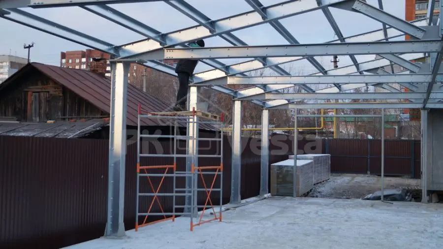 ПК «Веста» объявляет о завершении монтажа каркаса для быстровозводимого завода по изготовлению корма для рыб в г. Тула, Россия