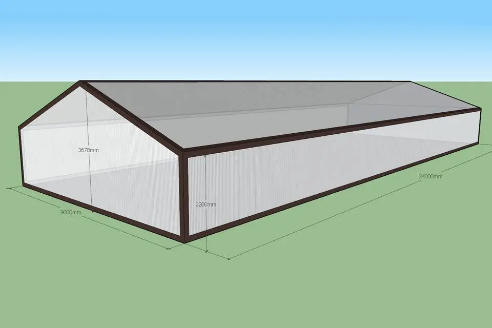 ПК Веста объявляет о заказе двух современных быстровозводимых теплиц 9х24х2 из ЛСТК в посёлке Партенит, Крым, Россия