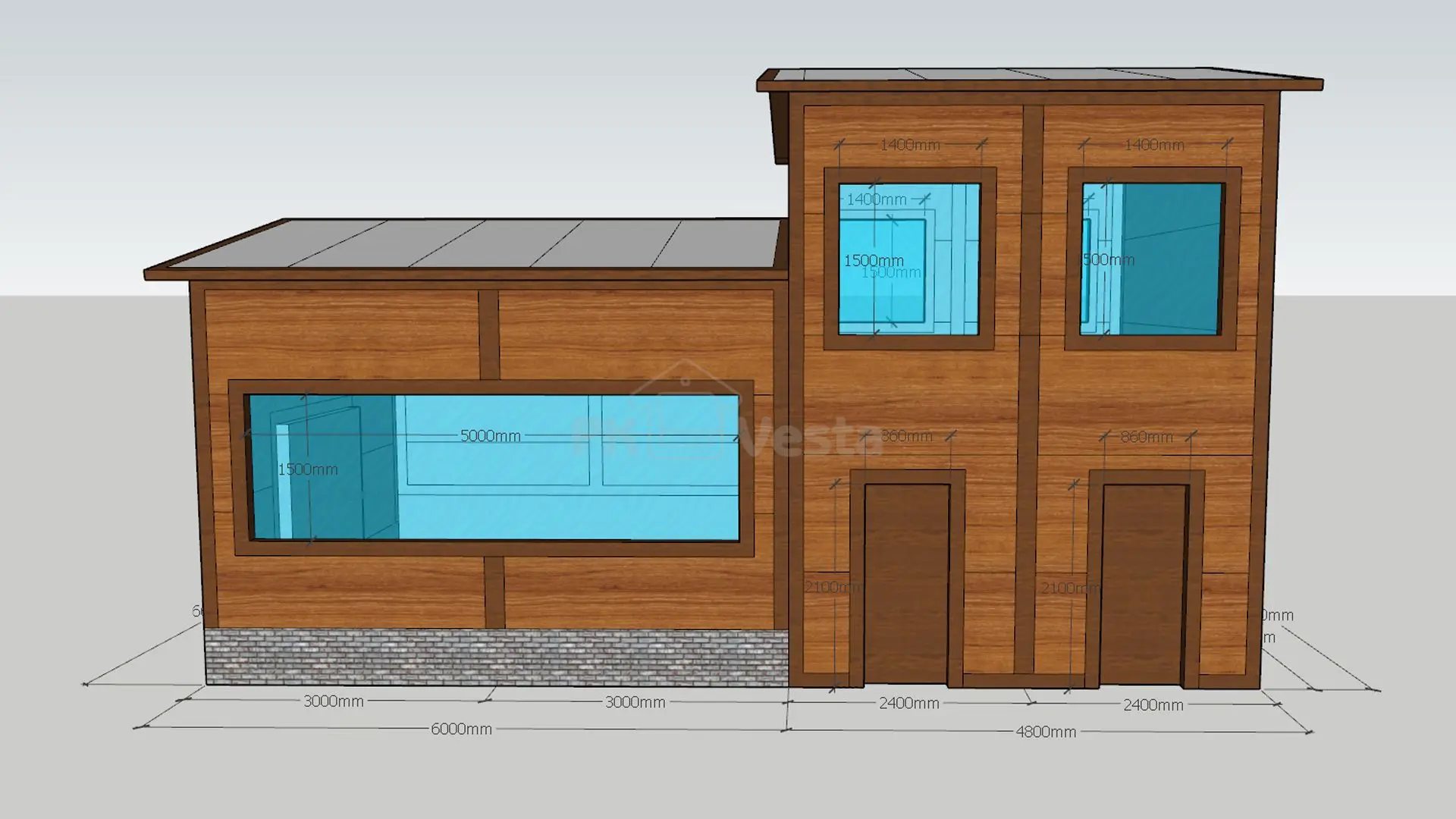 ПК Веста заявляет о заказе быстровозводимого офиса и продуктового магазина/Кафе 6.6Ш х 10.8Д х 6В из ЛМК в г. Петропавловск Камчатский, Россия