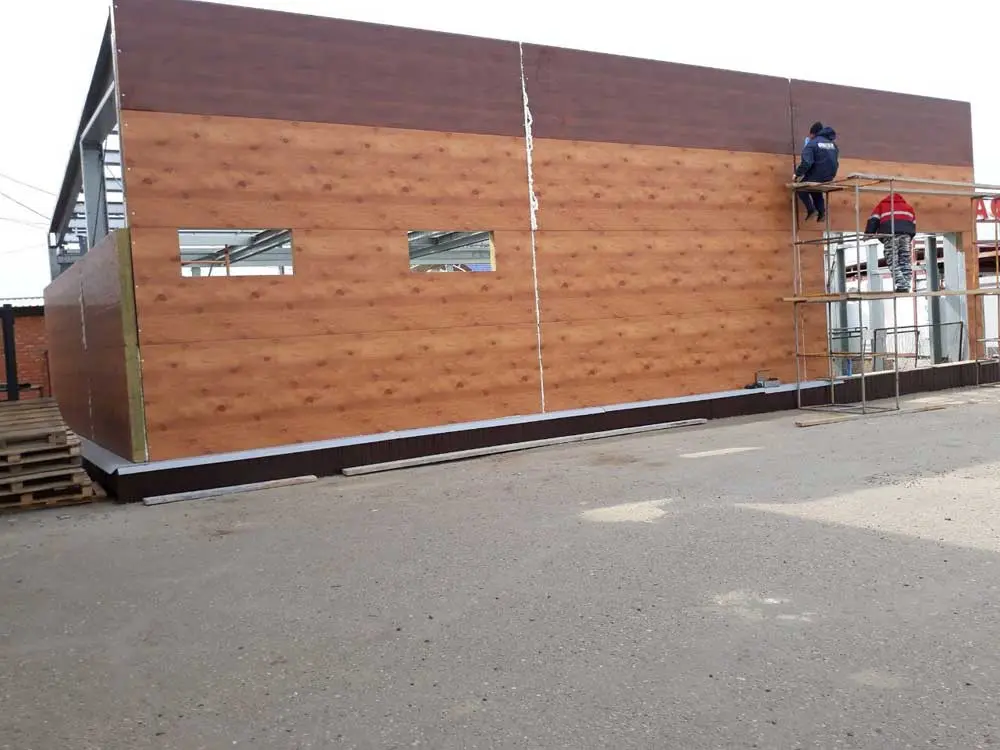 ПК «Веста» объявляет о начале монтажа быстровозводимого кафе 8 х 15 х 5.4 из ЛСТК с необычным дизайном в г. Элиста, Россия