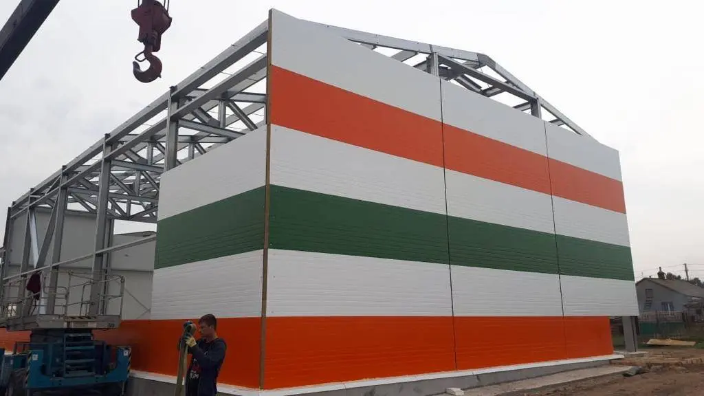 ПК Веста объявляет о завершение монтажа быстровозводимого спортивного зала 15х30х6 в селе Сары-Баш, Крым, Россия