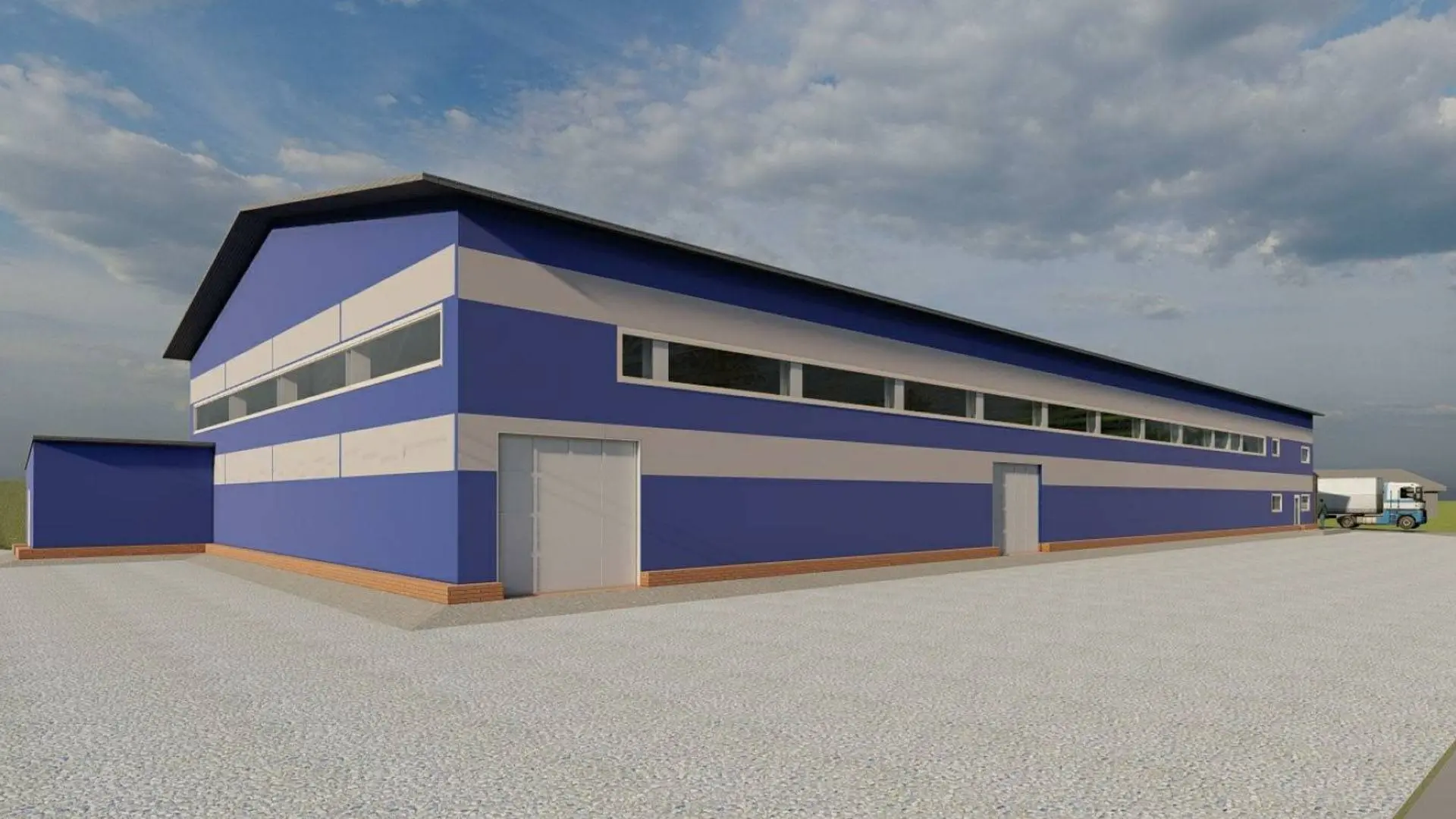 Завод ПК Веста объявляет о заказе быстровозводимого склада 24х52х6 для хранения автозапчастей и электродвигателей в г. Ульяновск, Россия