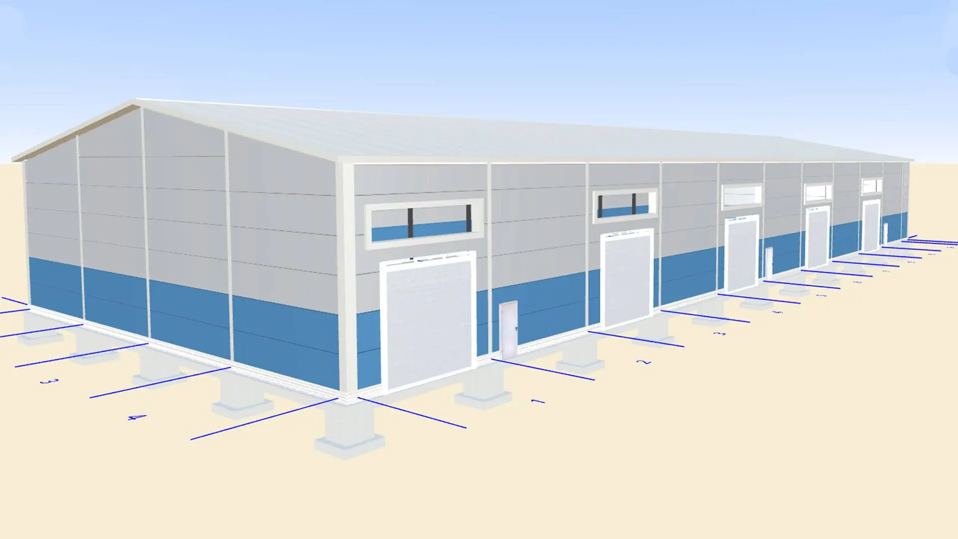 181. Быстровозводимый склад 24Ш х 60Д х 6В для хранения продукции по защите и охране различных российских объектов в г. Москва, Россия 