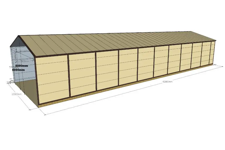 Завод ПК Веста объявляет о заказе быстровозводимого склада/производства 13.3х42х6 для изготовления обоев в г. Тула, Россия