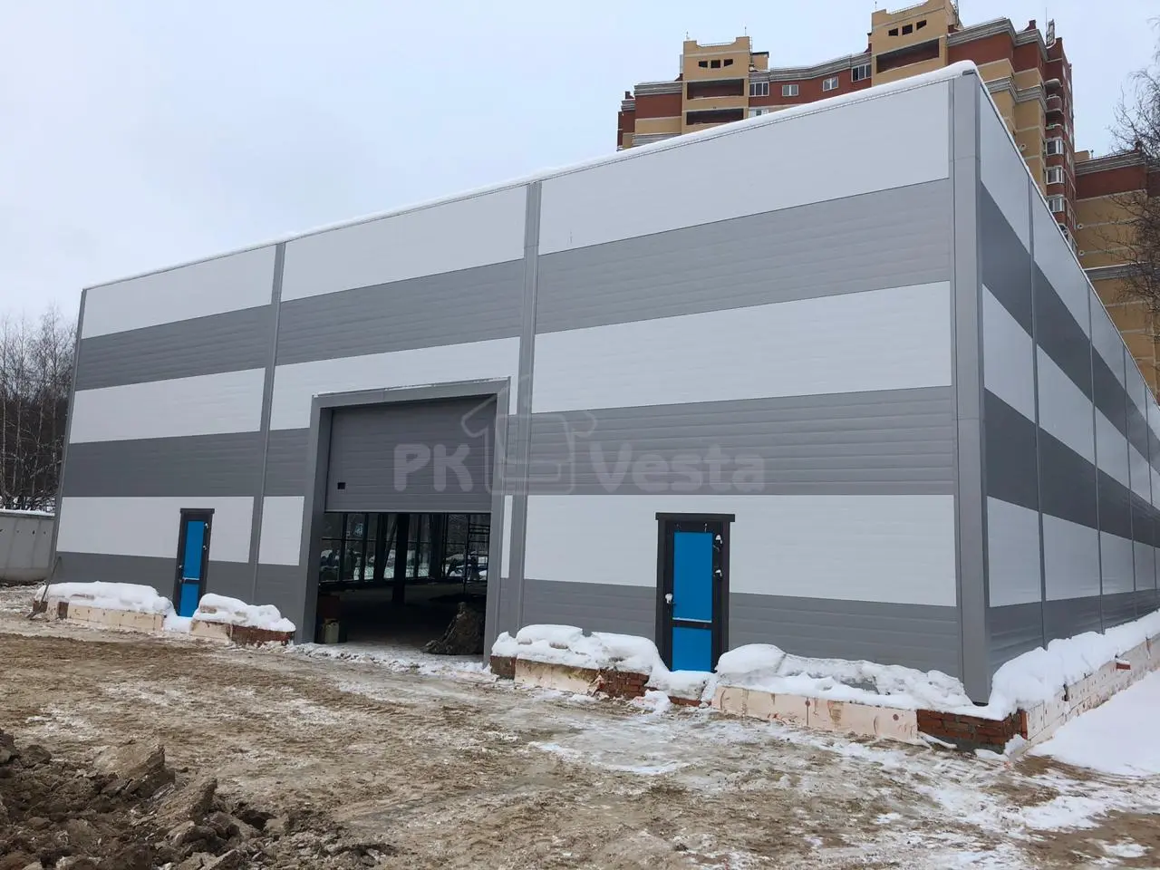 ПК «Веста» объявляет о завершение строительства быстровозводимого магазина 27 х 62 х 7.2 ПЯТЕРОЧКА в г. Пушкино, Россия