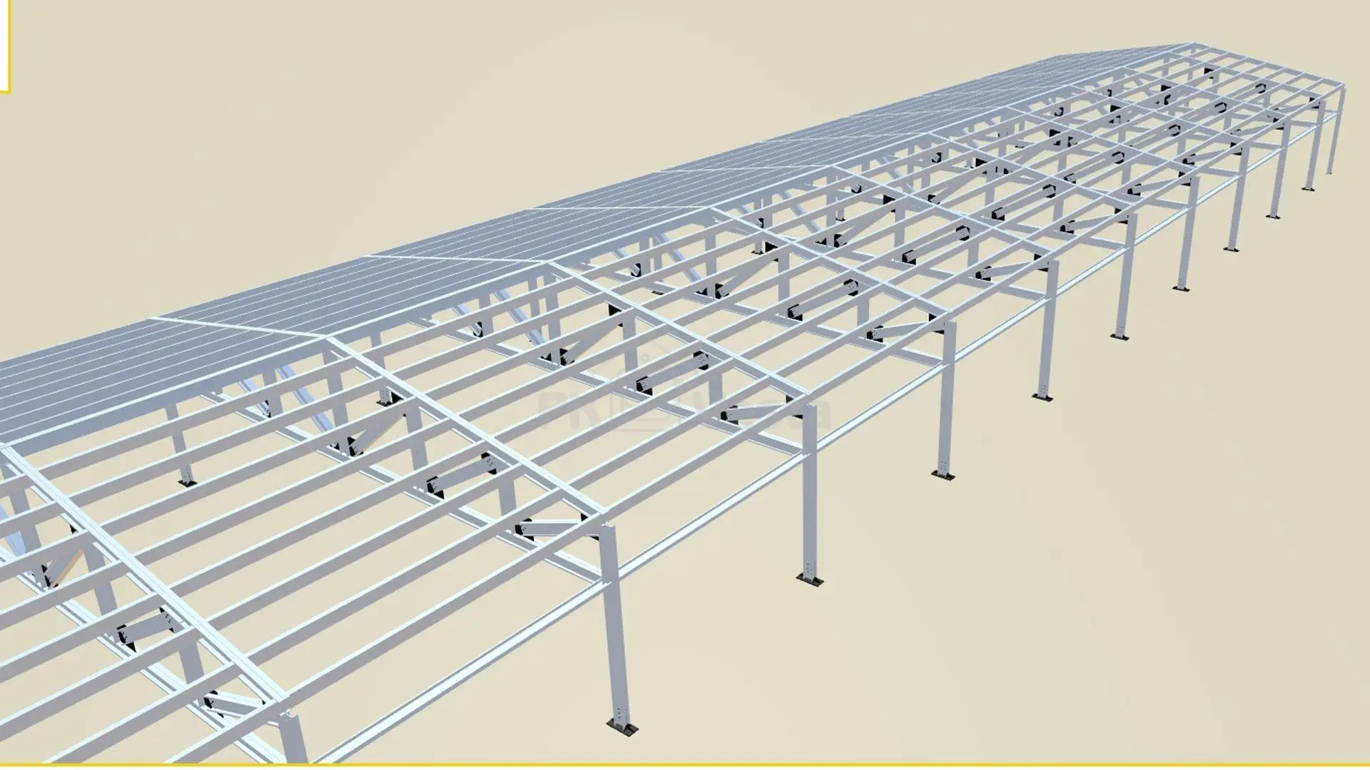 ПК Веста объявляет о заказе быстровозводимой мансарды 15.8 х 70 х 3.3 из ЛСТК для фарм фабрики в г. Тула, Россия