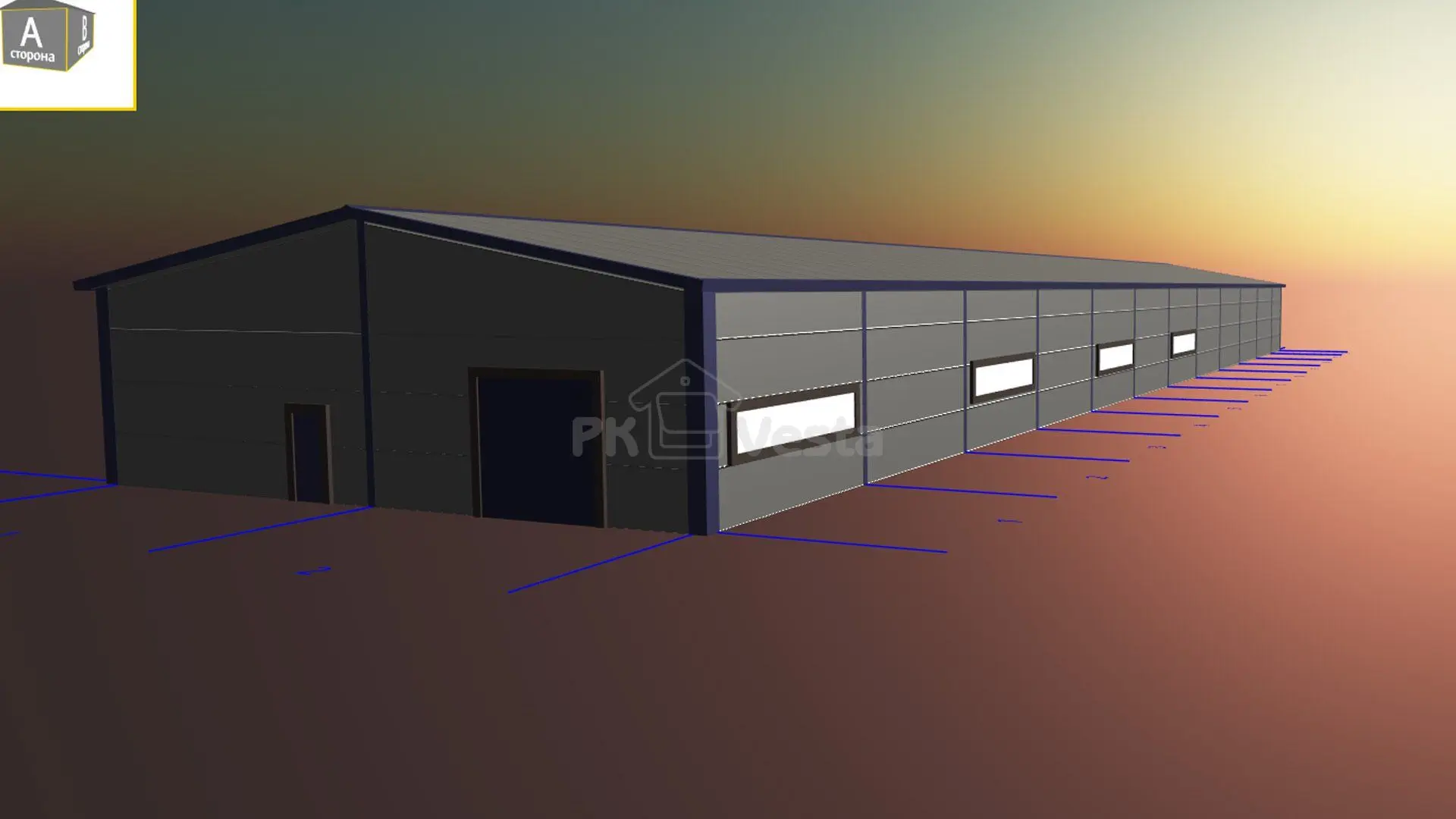 ПК Веста объявляет о заказе быстровозводимой мансарды 15.8 х 70 х 3.3 из ЛСТК для фарм фабрики в г. Тула, Россия