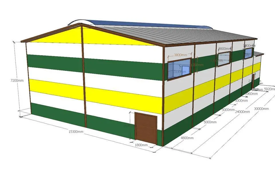 Завод ПК Веста объявляет о заказе нового спортивного зала 15Ш х 30Д х 7.1В для частной школы в г. Благовещенск, Россия
