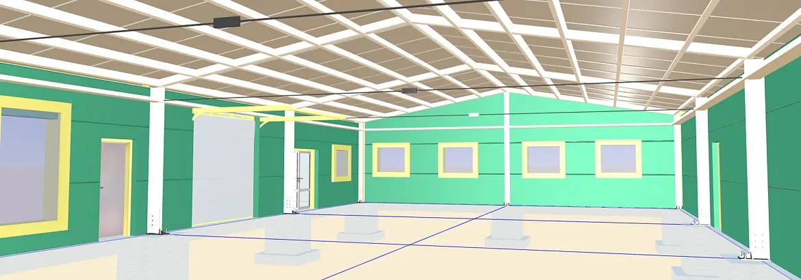 208. Быстровозводимая столовая и офис 12Ш х 24Д х 3В из ЛСТК для местного фермера в г. Клинцы, Россия