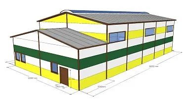 166. Быстровозводимый спорт зал 12х36х6/4 из ЛСТК в г. Ялта, Крым, Россия
