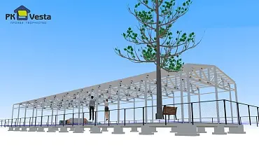 210. Быстровозводимый ангар 16Ш х 67Д х 6В (1 072 кв.м.) из ЛСТК в г. Атырау, Казахстан