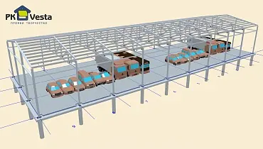 209. Два быстровозводимых склада 18Ш х 54Д х 6В из ЛСТК (1 944кв.м.) в г. Тбилиси, Грузия 